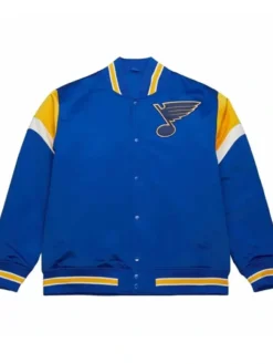 St. Louis Blues Snap Blue Satin Jacket