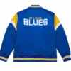 St. Louis Blues Snap Blue Satin Jacket Back