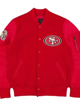 Sybil San Francisco 49ers MA 1 Red Wool Varsity Jacket