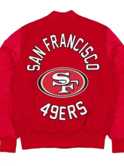 Sybil San Francisco 49ers MA 1 Red Wool Varsity Jacket Back