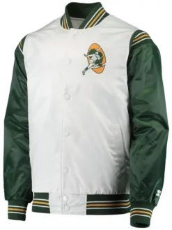 Sydnee Green Bay Packers White and Green Satin Jacket