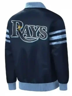 Tampa Bay Devil Rays Vintage Blue Bomber Jacket Back