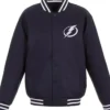 Tampa Bay Lightning Front Hit Poly Twill Black Jacket