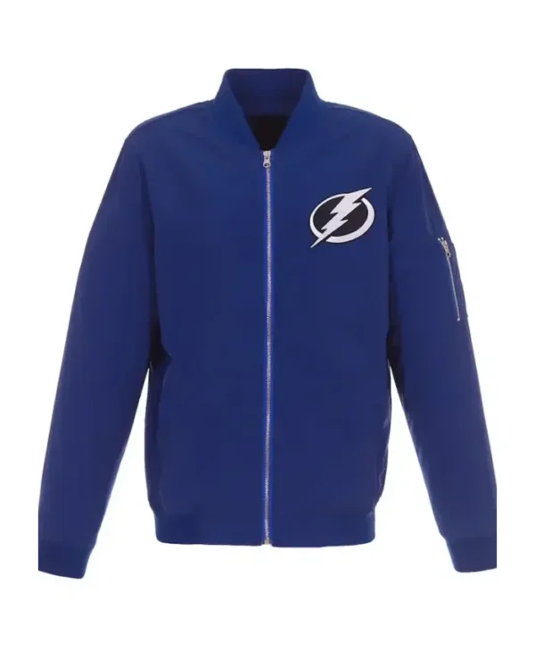 Tampa Bay Lightning Lightweight Blue Vintage Bomber Jacket