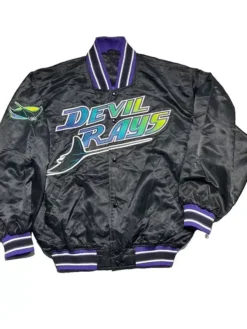 Tampa Bay Rays Black Varsity Satin Jacket
