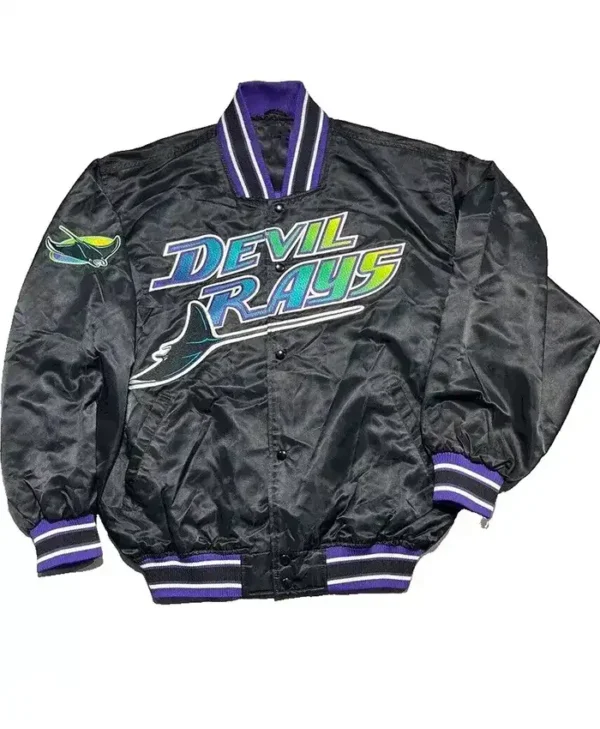 Tampa Bay Rays Black Varsity Satin Jacket