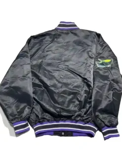 Tampa Bay Rays Black Varsity Satin Jacket Back
