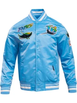Tampa Bay Rays Blue Satin Varsity Jacket
