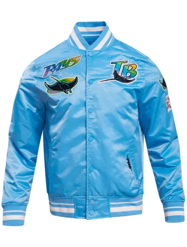 Tampa Bay Rays Blue Satin Varsity Jacket