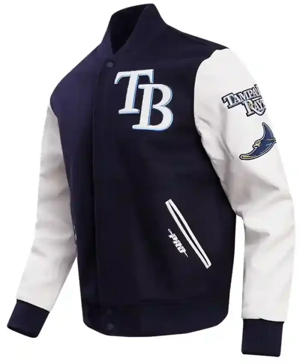 Tampa Bay Rays Letterman Navy Blue Varsity Jacket