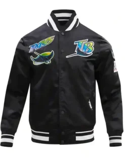 Tampa Devil Rays Classic Mens Rib Satin Varsity Jacket