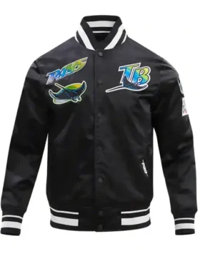 Tampa Devil Rays Classic Mens Rib Satin Varsity Jacket