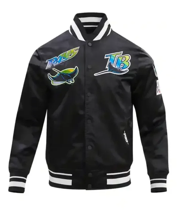 Tampa Devil Rays Classic Mens Rib Satin Varsity Jacket