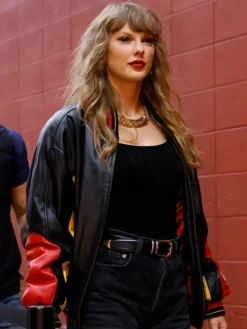 Taylor Swift Chiefs Leather Bomber Jacket For Women