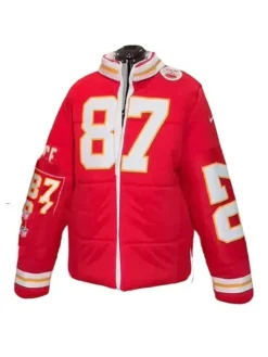 Taylor Swift Kelce 87 Red Puffer Jacket