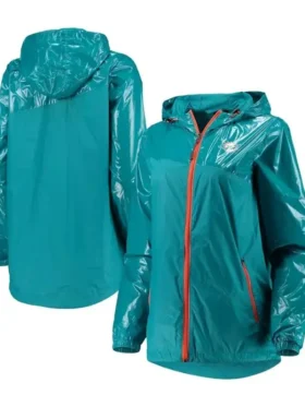Team Miami Dolphins G-III Zip Green Hooded Jacket