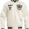 Team Oakland Raiders Retro Classic Satin Varsity Jacket