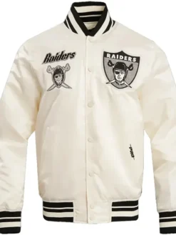 Team Oakland Raiders Retro Classic Satin Varsity Jacket