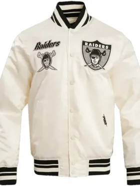 Team Oakland Raiders Retro Classic Satin Varsity Jacket