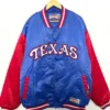 Texas Rangers Blue And Red Vintage Varsity Satin Jacket