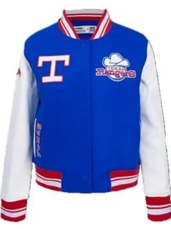 Texas Rangers Letterman Blue Full Snap Varsity Jacket