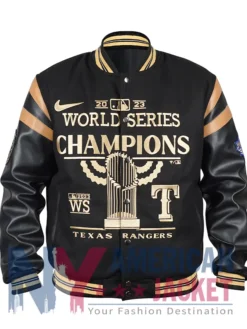 Texas Rangers MLB Champions Varsity Black Jacket