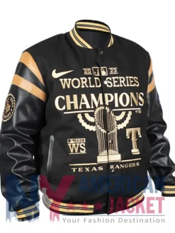 Texas Rangers MLB Varsity Champions Black Jacket
