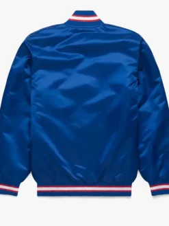 Texas Rangers Navy Blue Satin Varsity Jacket BAck