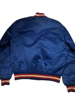 Texas Rangers Starter Vintage Blue Varsity Jacket Back