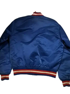 Texas Rangers Starter Vintage Blue Varsity Jacket Back