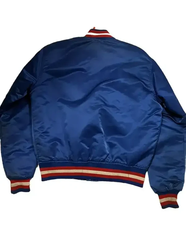 Texas Rangers Starter Vintage Blue Varsity Jacket Back