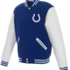 Tillman Indianapolis Colts Blue and White Varsity Jacket