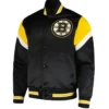 Toby Boston Bruins Midweight Black Letterman Varsity Jacket