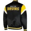 Toby Boston Bruins Midweight Black Letterman Varsity Jacket Back