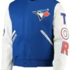 Toronto Blue Jays Blue And White Wool Baseball Jacket
