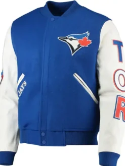 Toronto Blue Jays Blue And White Wool Baseball Jacket