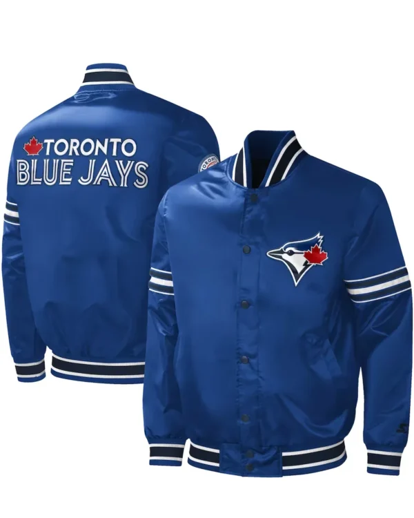 Toronto Blue Jays Blue Satin Varsity Jacket