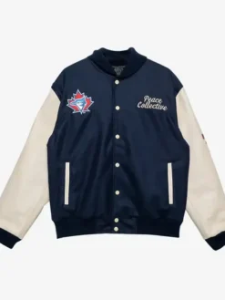Toronto Blue Jays Navy Blue Wool Letterman Jacket