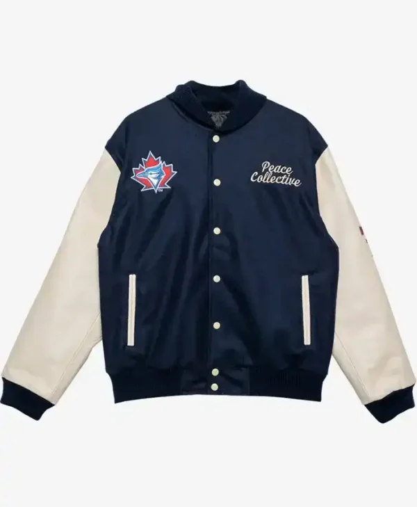 Toronto Blue Jays Navy Blue Wool Letterman Jacket