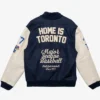 Toronto Blue Jays Navy Blue Wool Letterman Jacket Back
