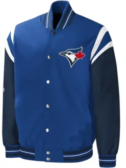 Toronto Blue Jays Starter Royal And Navy Satin Varsity Jacket