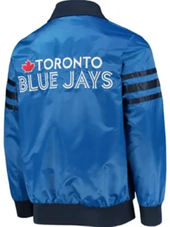 Toronto Blue Jays Starter Satin Blue Bomber Jacket Back