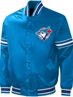 Toronto Blue Jays Starter Slider Blue Satin Varsity Jacket
