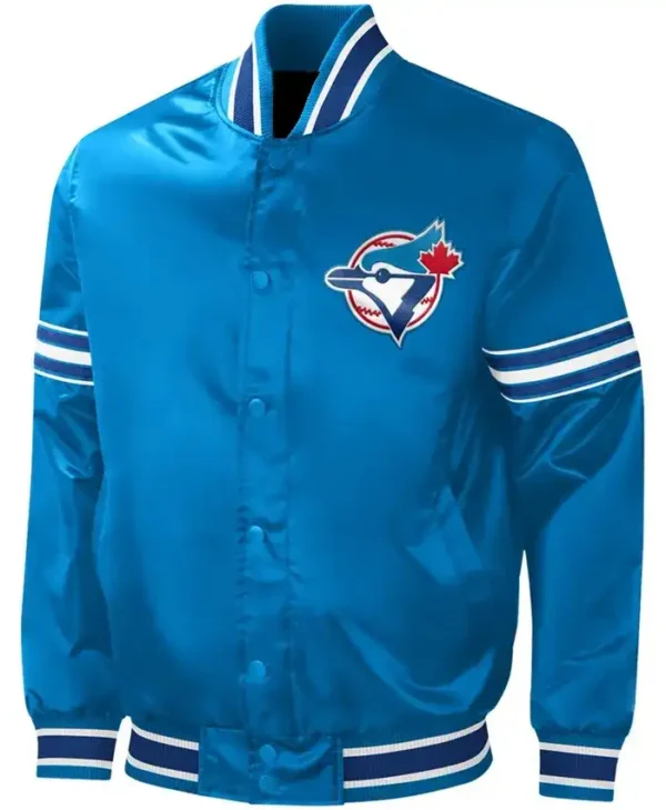 Toronto Blue Jays Starter Slider Blue Satin Varsity Jacket