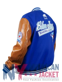 Toronto Blue MLB Jays Classic Varsity Blue And Brown Jacket