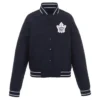 Toronto Maple Leafs Front Hit Poly Twill Varsity Jacket