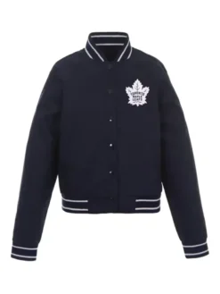 Toronto Maple Leafs Front Hit Poly Twill Varsity Jacket