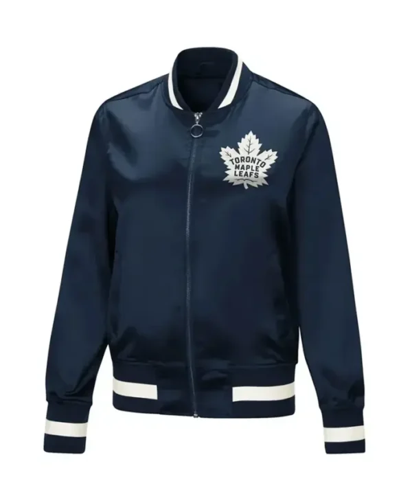 Toronto Maple Leafs G III 4 Blue Satin Vintage Bomber Jacket