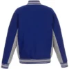 Toronto Maple Leafs Letterman Royal Blue Varsity Jacket Back
