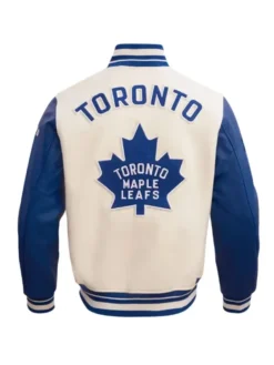 Toronto Maple Leafs Retro Classic Rib Letterman Varsity Jacket Back